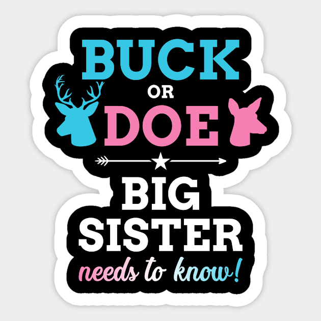 Gender reveal buck or doe sister matching baby party Sticker by Designzz